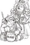  2018 anthro bear crushfang_(sdorica_sunset) dagger_(sdorica_sunset) duo eating honey male mammal polar_bear sdorica_sunset sitting 