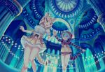  :d :o animal_ears arch architecture bare_legs blonde_hair blue blue_hair blush bow bowtie cat_ears cat_tail column commentary_request dome elbow_gloves eyebrows_visible_through_hair feet_out_of_frame frilled_skirt frills from_below gloves highres holding_hands hood hoodie istanbul kemono_friends long_sleeves looking_at_another mosque multicolored_hair multiple_girls neck_ribbon no_pants noah_(noxxxmo) nose_blush open_mouth pillar real_world_location ribbon sand_cat_(kemono_friends) scenery short_hair skirt sleeveless smile snake_tail striped sultan_ahmed_mosque tail tsuchinoko_(kemono_friends) turkey turkey_(country) 