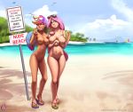  2018 5_toes alternate_species areola avian beach bird blue_eyes boats breasts clothing cloud darkhazard digital_media_(artwork) duo english_text eyewear feathered_wings feathers female fluttershy_(mlp) footwear friendship_is_magic hair hi_res humanoid island long_hair mammal multicolored_hair my_little_pony navel nipples nude nude_beach one_eye_closed outside pink_hair pubes purple_eyes pussy rainbow_dash_(mlp) sandals seagull seaside sign smile sunglasses tan_skin text toes v_sign winged_humanoid wings wink 