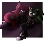  2018 anthro archie_comics canine clothing duo female fiona_fox fox hedgehog hi_res male mammal noxian-girl scourge_the_hedgehog signature sonic_(series) 