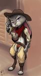 anthro clothing disney female gun hat judy_hopps lagomorph mammal rabbit ranged_weapon solo w4g4 weapon zootopia 