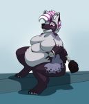  belly big_belly blush breasts butt female geckomania hyena mammal open_mouth overweight overweight_female pink_eyes pinup pose sharp_teeth teeth thick_thighs weight_gain 