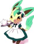  brown_eyes furry kemoribon leafeon open_mouth pokemon 