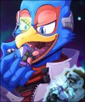  anthro avian bird clothed clothing dakimakura_design dream falco_lombardi incredibleediblecalico macro male mammal nintendo open_mouth procyonid raccoon ruka saliva star_fox tongue tongue_out video_games vore 