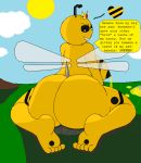  2018 antennae anthro areola arthropod bee big_breasts breasts building butt butt_crush city crown crush destruction digital_media_(artwork) fangs female honey insect insect_wings lactating macro nipples not_furry nude outside pussy queen_liya(taa) sharp_teeth simple_background sky smile smirk solo teeth text thearabicartist wings 