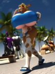  2018 3d_(artwork) abigail_roo annabelle_cow anthro anthroanim balls beach biceps big_balls big_breasts big_butt bikini blonde_hair bovine breasts brown_hair bulge butt cattle cetacean clothed clothing digital_media_(artwork) female fur giraffe hair hi_res horn huge_balls huge_breasts huge_butt hyper hyper_breasts kangaroo kenja_giraffe lipstick looking_at_viewer makeup male mammal marine marsupial mikael_sergeivish muscular muscular_female orca orphilia_orca outside palm_tree pecs seaside sky smile standing swimsuit thick_thighs tree whale wide_hips 