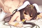  1girl :o animal_ears ass breasts brown_hair bunny_ears doggystyle flower flower_knight_girl frills game_cg hair_flower hair_ornament helenium_(flower_knight_girl) hetero long_hair nude official_art open_mouth raised_eyebrows sex shiny shiny_skin small_breasts sugimeno thighhighs top-down_bottom-up torso_grab vaginal white_legwear wrist_cuffs yellow_eyes 