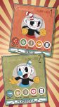  2018 animate_inanimate banoakira blush clothing cuphead_(character) cuphead_(game) duo english_text gloves hi_res humanoid male mugman not_furry object_head sibling text video_games 