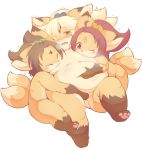  2018 2_tails 3_toes amber_eyes anthro bell belly big_belly blonde_hair blush breasts brown_fur brown_hair canine female female/female fingering fox fur hair kemono male male/female mammal multi_tail navel navel_fetish navel_penetration navel_poke nipple_play nipple_suck nipples open_mouth orange_fur orgasm penetration pussy pussy_juice radiowave slightly_chubby sucking tan_fur toes vaginal vaginal_fingering 