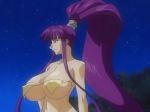  00s 1girl animated animated_gif big_hair bounce bouncing_breasts breasts cleavage eiken erect_nipples erect_nipples_under_clothes hand_on_hip hips huge_breasts long_hair misono_kirika navel open_mouth ponytail purple_hair smile solo swimsuit twintails unaligned_breasts very_long_hair 