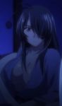  areola breasts cleavage hair_over_one_eye ikkitousen kan&#039;u_unchou large_breasts long_hair looking_at_viewer 
