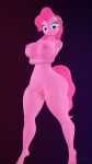  2018 3d_(artwork) anthro anthrofied big_breasts blue_eyes breasts digital_media_(artwork) earth_pony equine female friendship_is_magic fur hair hi_res horse indigosfm looking_at_viewer mammal my_little_pony nipples nude pinkie_pie_(mlp) pony pussy simple_background smile solo source_filmmaker thick_thighs 