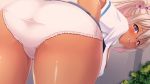  ass blush close fujirin original panties pink_eyes pink_hair seifuku short_hair skirt_lift underwear 