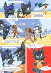  anthro bear breasts brother canine casual_nudity comic featureless_crotch feline female group male mammal nipples nudist outside panda ratcha_(artist) rick_(ratcha) rina_(ratcha) sibling sister sport text towel volleyball 