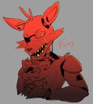 2018 animatronic canine digital_media_(artwork) eye_patch eyewear five_nights_at_freddy&#039;s fox foxy_(fnaf) hi_res machine male mammal robot simple_background tubata video_games 
