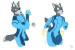  blush bulge canine girly male mammal metroid nintendo pesimist star_fox transformation video_games voluptuous wolf wolf_o&#039;donnell zero_suit 