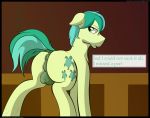  2018 anus balls big_butt butt comic dialogue digital_media_(artwork) english_text equine feral flash_draw friendship_is_magic fur gaming hair horse looking_at_viewer looking_back male male/male mammal my_little_pony nude open_mouth poker pony rear_view sandbar_(mlp) sitting smile solo standing table text 