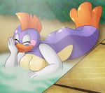  anthro anthrofied blush breasts butt cheep_cheep featureless_breasts female fish lying marine mario_bros mohawk nintendo paper_mario sushie video_games yoshimister 