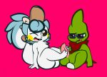  1-upclock 3_toes anthro anthro_on_anthro anthrofied balls clothed clothing duo erection eyewear feet female foot_fetish footjob glasses hat hi_res jay_(1-upclock) larvitar male male/female mammal nintendo open_mouth pachirisu paws penis pok&eacute;mon pok&eacute;mon_(species) pok&eacute;morph rodent scalie sex simple_background smile toes video_games 