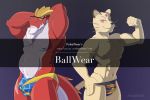  2018 abs anthro beast_ball biceps bulge clothing eyewear flexing glasses looking_at_viewer luxury_ball male muscular muscular_male nintendo pecs persian pok&eacute;ball pok&eacute;mon pok&eacute;mon_(species) ragingflamey simple_background slightly_chubby smile standing text tyrantrum underwear video_games 
