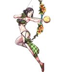  anatomical_nonsense armpits arrow ass bad_anatomy bangs bare_shoulders bikini black_hair bow_(weapon) breasts circlet cleavage feathers fire_emblem fire_emblem:_kakusei fire_emblem_heroes flower full_body grey_eyes hair_ornament hibiscus highres holding holding_bow_(weapon) holding_weapon large_breasts leg_up noire_(fire_emblem) non-web_source official_art open_mouth open_toe_shoes parted_bangs shiny shiny_hair shiny_skin short_hair sidelocks solo swimsuit thighs toshiyuki_kusakihara transparent_background twisted_torso weapon 