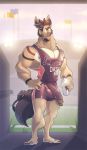  anthro clothing demon equine horse humanoid_penis male mammal no_swift penis penis_through_leghole poking_out shorts solo uncut 