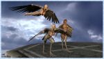  3d_(artwork) animal_humanoid avian avian_humanoid breasts daz3d dazstudio digital_media_(artwork) female group hair harpy humanoid monster_girl_(genre) mythical nipples nude short_hair xlef 