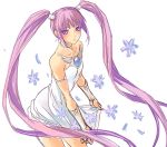  commentary_request dress ei_(fran3bon) flower long_hair looking_at_viewer purple_eyes purple_hair simple_background solo sophie_(tales) tales_of_(series) tales_of_graces twintails very_long_hair white_background white_dress 