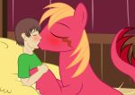  badumsquish barn bestiality big_macintosh_(mlp) blush deep_throat equine eyes_closed fan_character feral french_kissing friendship_is_magic generic_messy_hair_anime_anon hay horse human interspecies kissing male male/male mammal my_little_pony neck_bulge oral pony tatzlmac tatzlpony tentacle_tongue tentacles tongue 