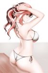  1girl adjusting_hair alfred_cullado arms_behind_head arms_up ass bare_shoulders bikini blush breasts brown_hair brown_pants butt_crack cleavage from_behind hands_in_hair jewelry large_breasts lips long_hair looking_at_viewer looking_back multicolored_hair necklace neo_(rwby) parted_lips patreon_reward pink_eyes pink_hair rwby shiny shiny_hair shiny_skin sitting solo transparent_background two-tone_hair white_hair 