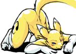  ass blush breasts digimon feet furry renamon tail toes top-down_bottom-up 