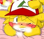  ashchu blush gay hat male nintendo one_eye_closed pasaran pikachu pok&#233;mon pokemon saliva sex sweat video_games 