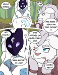  big_breasts blood blue_eyes breasts caprine comic enduranthill feline female forest kindred_(lol) lamb_(lol) league_of_legends lion mammal nipples page rengar_(lol) riot_games sheep smug spirit thick_thighs tree video_games 