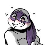  &lt;3 &lt;3_eyes 2018 anthro bandanna blush donatello_(tmnt) expression_meme grin inkyfrog male mask partially_colored red_eyes reptile scalie shell simple_background smile solo teenage_mutant_ninja_turtles turtle white_background 