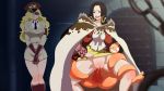  1boy 2girls boa_hancock breasts domino_(one_piece) long_hair monkey_d_luffy multiple_girls one_piece smile vaginal 