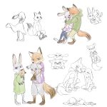  anthro aomaroo canine clothing cute disney duo female fox judy_hopps lagomorph male mammal nick_wilde rabbit sketch zootopia 