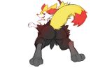  2018 anthro anus black_fur braixen butt digital_media_(artwork) female fur inner_ear_fluff looking_at_viewer looking_back nintendo nude open_mouth pok&eacute;mon pok&eacute;mon_(species) presenting presenting_hindquarters presenting_pussy pussy raised_tail red_fur simple_background smile solo stick video_games watsup white_background yellow_fur 