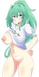  breasts choujigen_game_neptune green_heart naruse_mai nipples nopan pussy tagme 