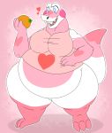  &lt;3 &lt;3_eyes 2017 3_fingers 3_toes alligator animal_crossing anthro anthrofied belly big_belly big_breasts biped blue_eyes bottomless breasts clothed clothing crocodilian digital_drawing_(artwork) digital_media_(artwork) dipstick_tail eyelashes female food front_view fruit full-length_portrait gayle_(animal_crossing) hand_on_stomach heart_markings hi_res holding_food holding_object huge_breasts hyper hyper_belly multicolored_skin multicolored_tail nintendo non-mammal_breasts obese open_mouth open_smile orange_(fruit) outline overweight overweight_female pink_background pink_clothing pink_skin pink_tail pink_theme pink_topwear plumpproductions portrait reptile scalie shadow sharp_teeth shirt simple_background smile snout solo standing teeth thick_thighs tight_clothing toes two_tone_skin two_tone_tail video_games white_skin white_tail 
