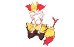  2018 anthro big_breasts black_fur blush braixen breasts digital_media_(artwork) female fur inner_ear_fluff nintendo nipples nude pok&eacute;mon pok&eacute;mon_(species) pussy red_fur simple_background solo stick video_games watsup white_background white_fur yellow_fur 