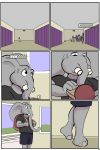  2018 anthro clothed clothing comic elephant english_text male mammal ragdoll_(study_partners) study_partners text thunderouserections trunk tusks young 