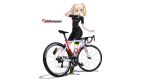  bicycle bike_shorts blonde_hair hitomi_kazuya ribbons shorts skintight twintails watermark white 