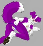  2018 anthro blush border_collie breasts canine clothing collie dog female fur holding_object holding_underwear in_heat mammal mostly_nude nipples panties presenting presenting_pussy pussy simple_background smile solo themadshepherd underwear wet_panties yukona 