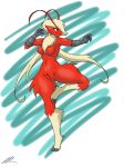  avian blaziken blue_eyes bow breasts chest_tuft claws featureless_breasts featureless_crotch female fluffy fringe hair jeffthehusky long_hair nintendo pigtails pok&eacute;mon pok&eacute;mon_(species) solo standing thick_thighs tuft video_games 