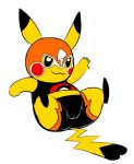  camel_toe cleft_tail cosplay female feral front_view nintendo pikachu pikachu_libre pok&eacute;mon pok&eacute;mon_(species) presenting samuriolu simple_background smile solo spread_legs spreading video_games white_background 