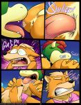  anal anthro anus balls black_nose bottomless bowser bulge canine clothed clothing cloud collar comic elfein fox fox_mccloud fur gasp hair horn koopa lying male male/male mammal mario_bros muscular nintendo nude open_mouth oral outside overweight penis red_hair rimming scalie sex skimpy slightly_chubby spiked_collar spikes star_fox video_games 