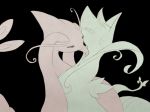  ambiguous/ambiguous ambiguous_gender blush milotic neck_lick nintendo pok&eacute;mon pok&eacute;mon_(species) serperior simple_background unknown_artist video_games 