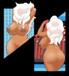  areola big_breasts big_butt breasts butt female hair hi_res humanoid multiple_angles nipples not_furry nude phanto pussy solo unknown_artist white_hair 