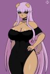  big_breasts breasts canine clothing dog dress female hair huge_breasts long_hair ludmilla_lilac mammal mature_female razplus solo yellow_eyes 