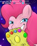  daddy_pone female friendship_is_magic hi_res infinity_gauntlet marvel my_little_pony pinkie_pie_(mlp) shiny smile solo space 